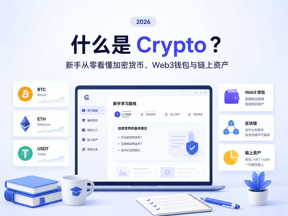 什么是Crypto?新手从零看懂加密货币、Web3钱包与链上资产