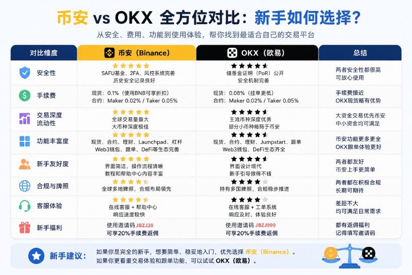 Binance和OKX，新手應(yīng)該怎么選？
