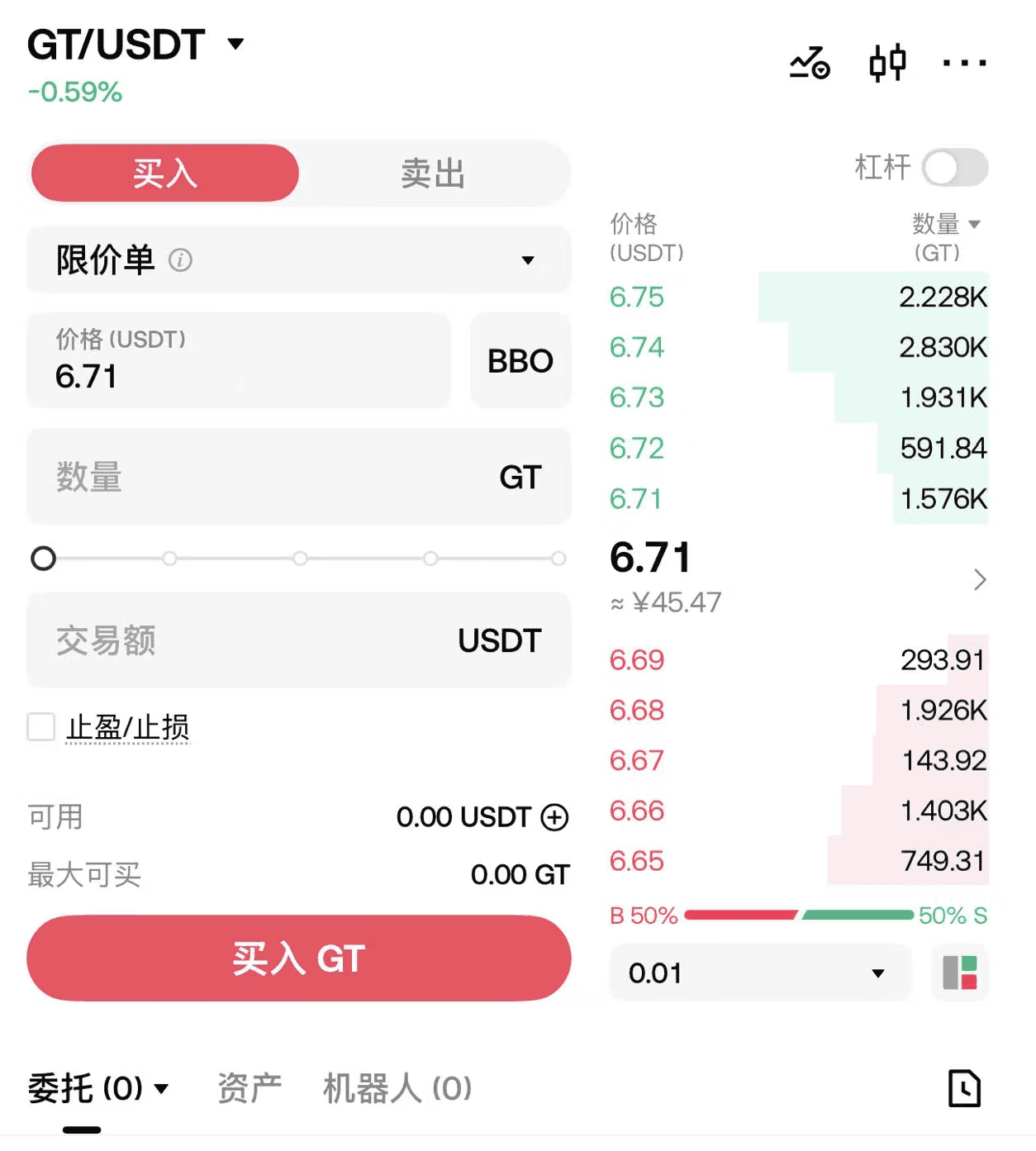 買入GT 幣來獲得手續(xù)費(fèi)減免