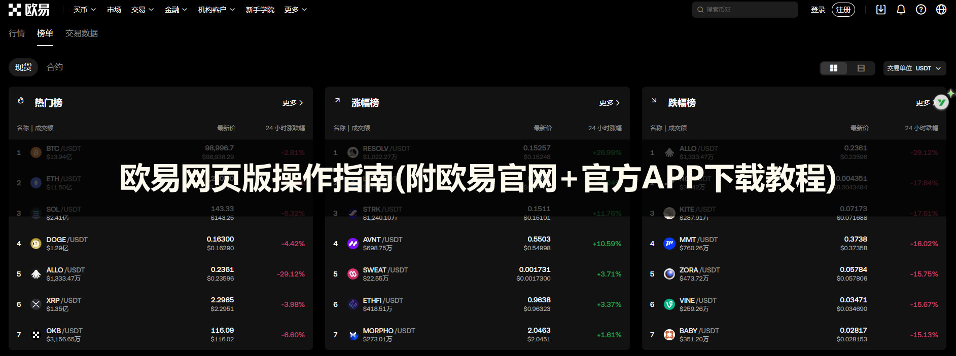 欧易网页版操作指南(附欧易官网+官方APP下载教程)