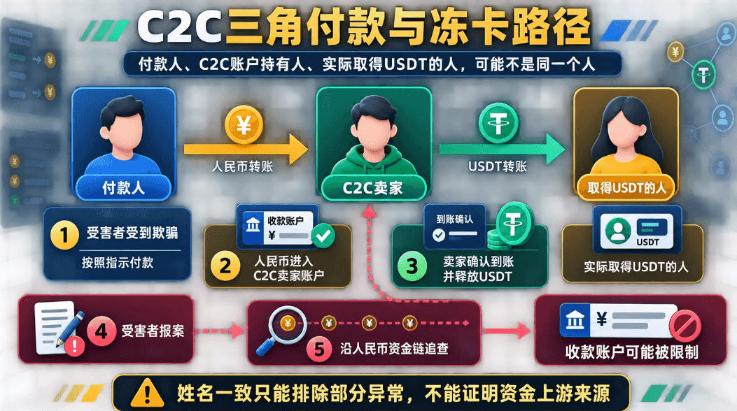 C2C三角付款与冻卡路径