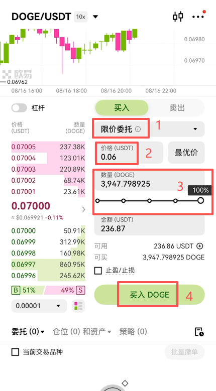 欧易购买狗狗币的两种方式