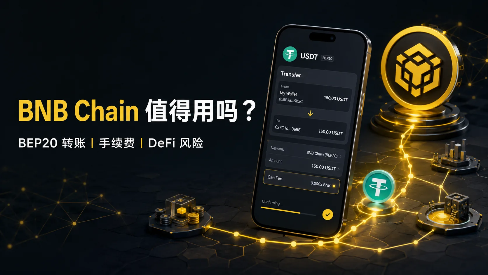 bnb chain值得用吗?bep20转账、手续费与defi风险实测