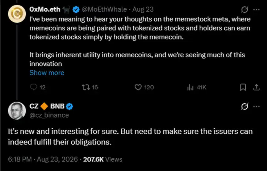 CZ关注Robinhood CEO, CASHCAT新高,如何理解当下的链上行情