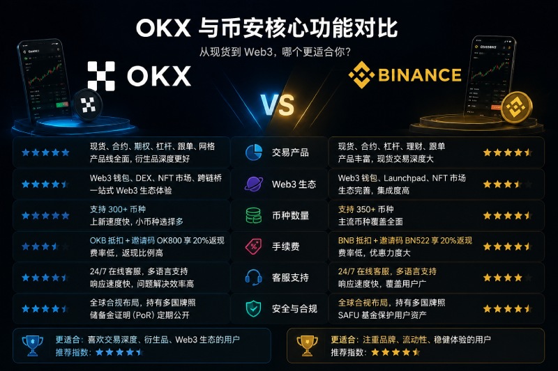 OKX 與幣安核心功能對(duì)比