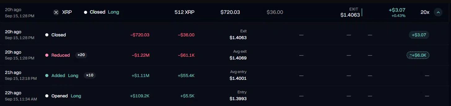 99%胜率鲸鱼逆势加仓XRP