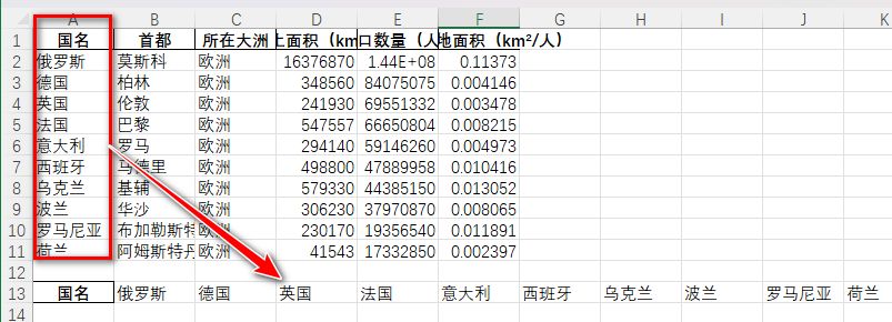 使用python转换指定列为行