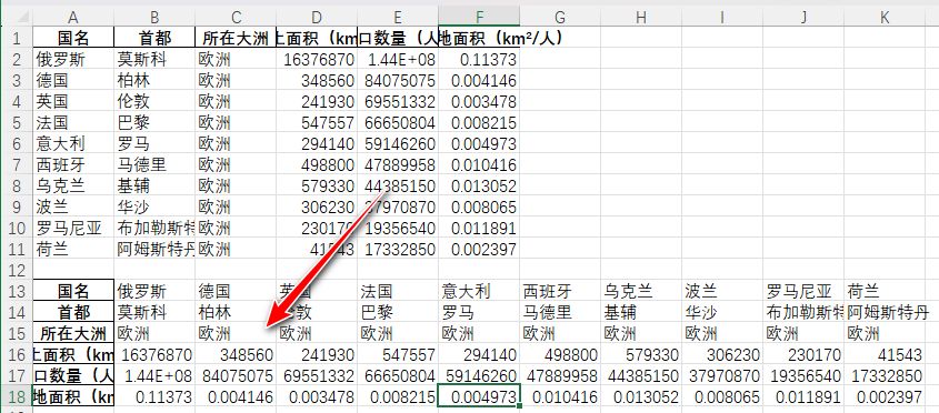 使用python将整个工作表中的列转换为行