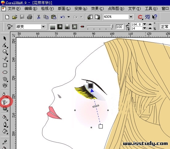 coreldraw(cdr)简单几步设计绘制漂亮时尚的美女图像实例教程