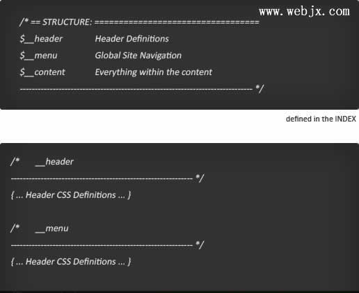 CSS的内容注释和作者及文件版本注释