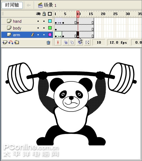 Flash實(shí)戰(zhàn)：制作國寶熊貓舉重動(dòng)畫