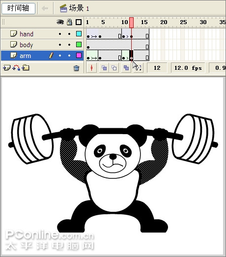 Flash實(shí)戰(zhàn)：制作國寶熊貓舉重動(dòng)畫