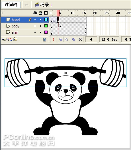 Flash實(shí)戰(zhàn)：制作國寶熊貓舉重動(dòng)畫