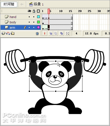 Flash實(shí)戰(zhàn)：制作國寶熊貓舉重動(dòng)畫