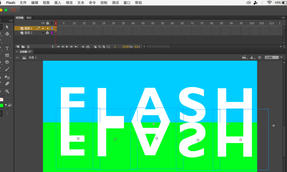 flash怎么制作上下跳动的英文字母动画?