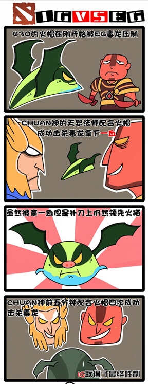 《DOTA2》7月11日战报四格漫画