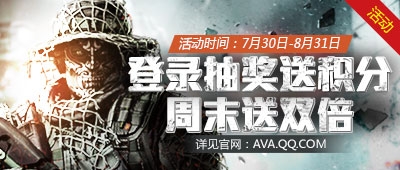 战地之王周末登陆双倍抽奖活动