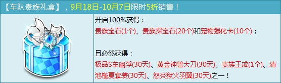 《QQ飞车》车队贵族礼盒介绍
