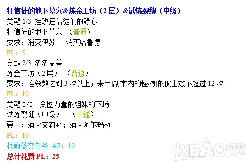 《疾风之刃》觉醒任务表大全