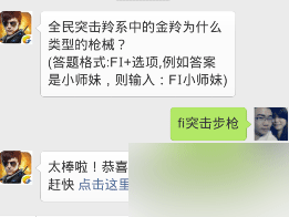 全民突击羚系中的金羚为什么类型的枪械?