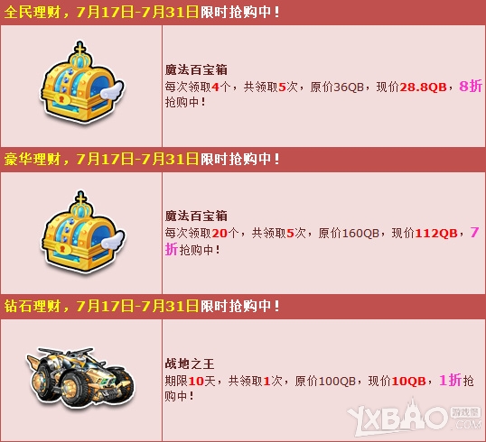《QQ飞车》暑期理财，最低1折劲爆来袭！