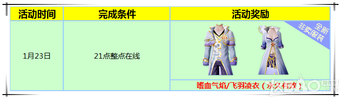 《炫舞时代》1.22-1.23 领奖活动