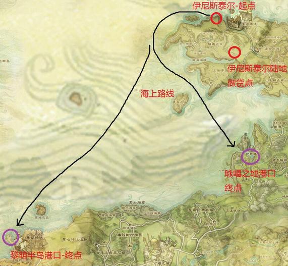 图1：上古东大陆贸易伊尼斯泰尔路线总攻略