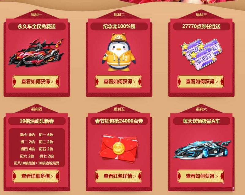 《QQ飞车》春节七天乐活动