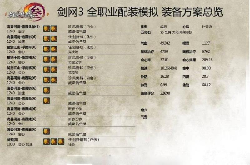 《剑网3》1240毒奶配装