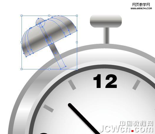 Illustrator鼠繪教程:漸變工具運用繪制金屬鬧鐘_中國教程網