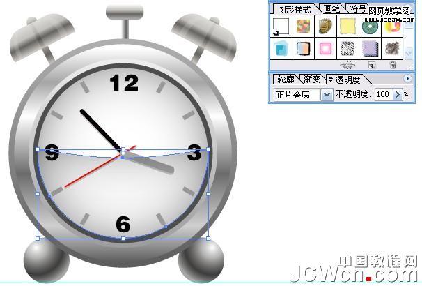 Illustrator鼠繪教程:漸變工具運(yùn)用繪制金屬鬧鐘_中國教程網(wǎng)