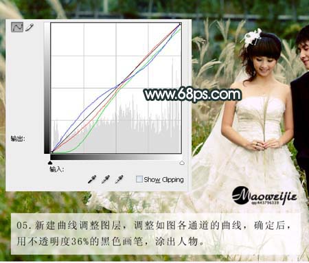 Photoshop婚纱照片调色:柔美色调