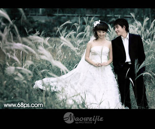 Photoshop婚纱照片调色:柔美色调