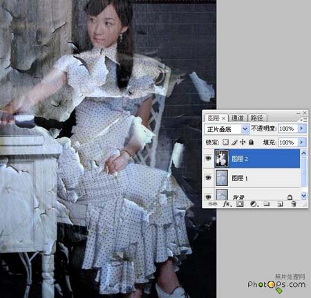 Photoshop照片合成：照片破落效果