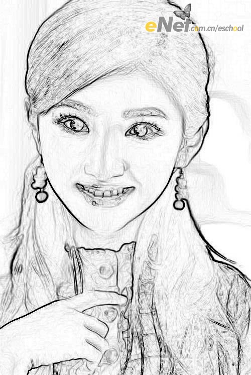 PS调整图层做清纯漂亮的女生插画