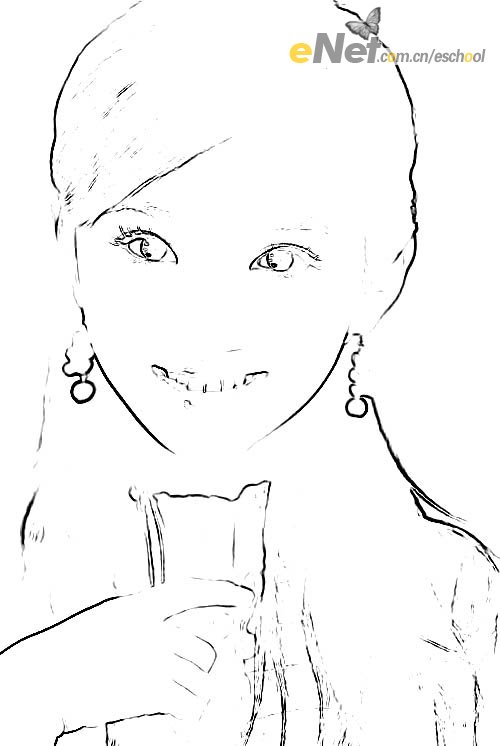 PS调整图层做清纯漂亮的女生插画