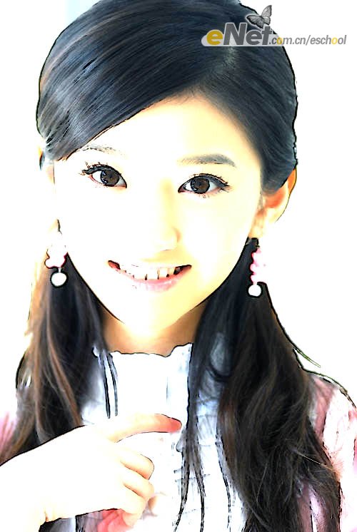 PS调整图层做清纯漂亮的女生插画