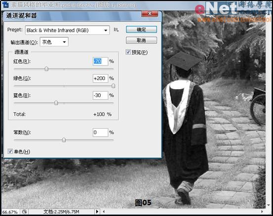 Photoshop教程：素描風格的黑白畢業(yè)照片