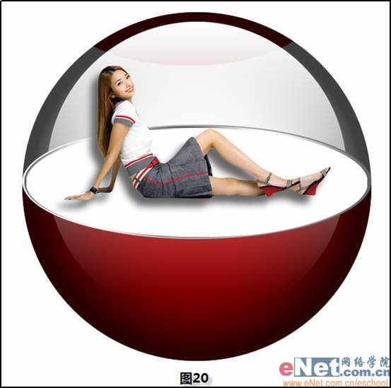 Photoshop CS3:女生透過水晶看世界