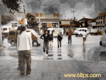 photoshop教程:街景照片调成青黄色调