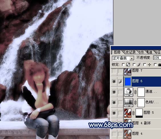 Photoshop 調(diào)出外景人物照片淡水彩畫效果