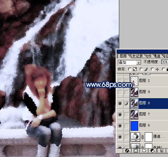 Photoshop 調(diào)出外景人物照片淡水彩畫效果