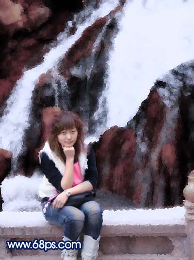 Photoshop 調(diào)出外景人物照片淡水彩畫效果