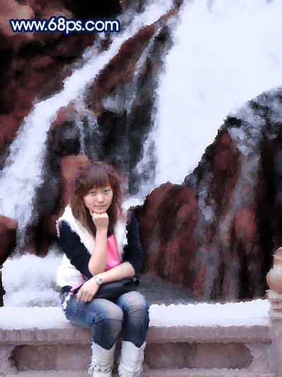 Photoshop 調(diào)出外景人物照片淡水彩畫效果