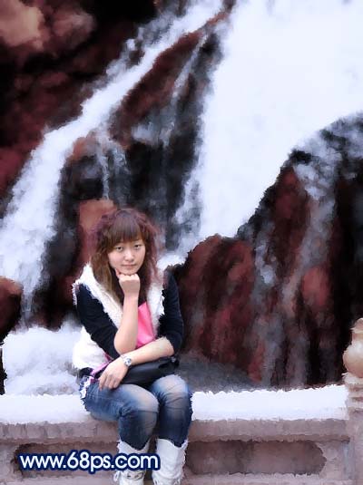Photoshop 調(diào)出外景人物照片淡水彩畫效果