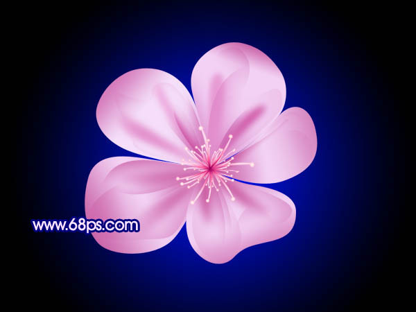 Photoshop 漂亮的紫色水晶花朵制作