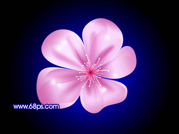 Photoshop 漂亮的紫色水晶花朵制作