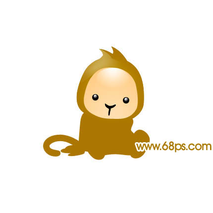 Photoshop 制作一只可愛的卡通猴子