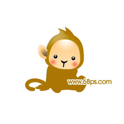 Photoshop 制作一只可愛的卡通猴子