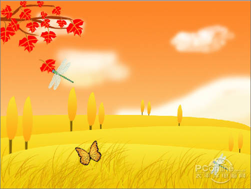 Photoshop 打造一張秋意濃濃插畫